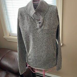 Eddie Bauer Sweater Fleec Pullover 1/4”Snap Collar